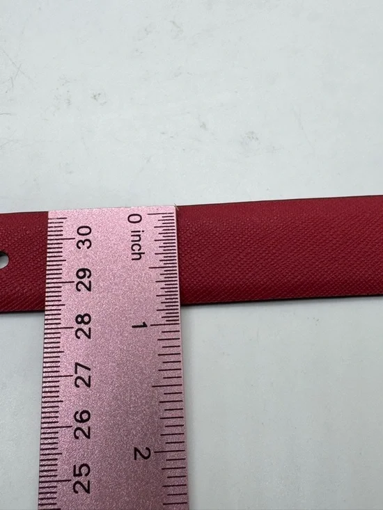 Ralph Lauren women's Charm Crosshatch Leather Belt Burgundy Red Size Small - Picture 8 of 9